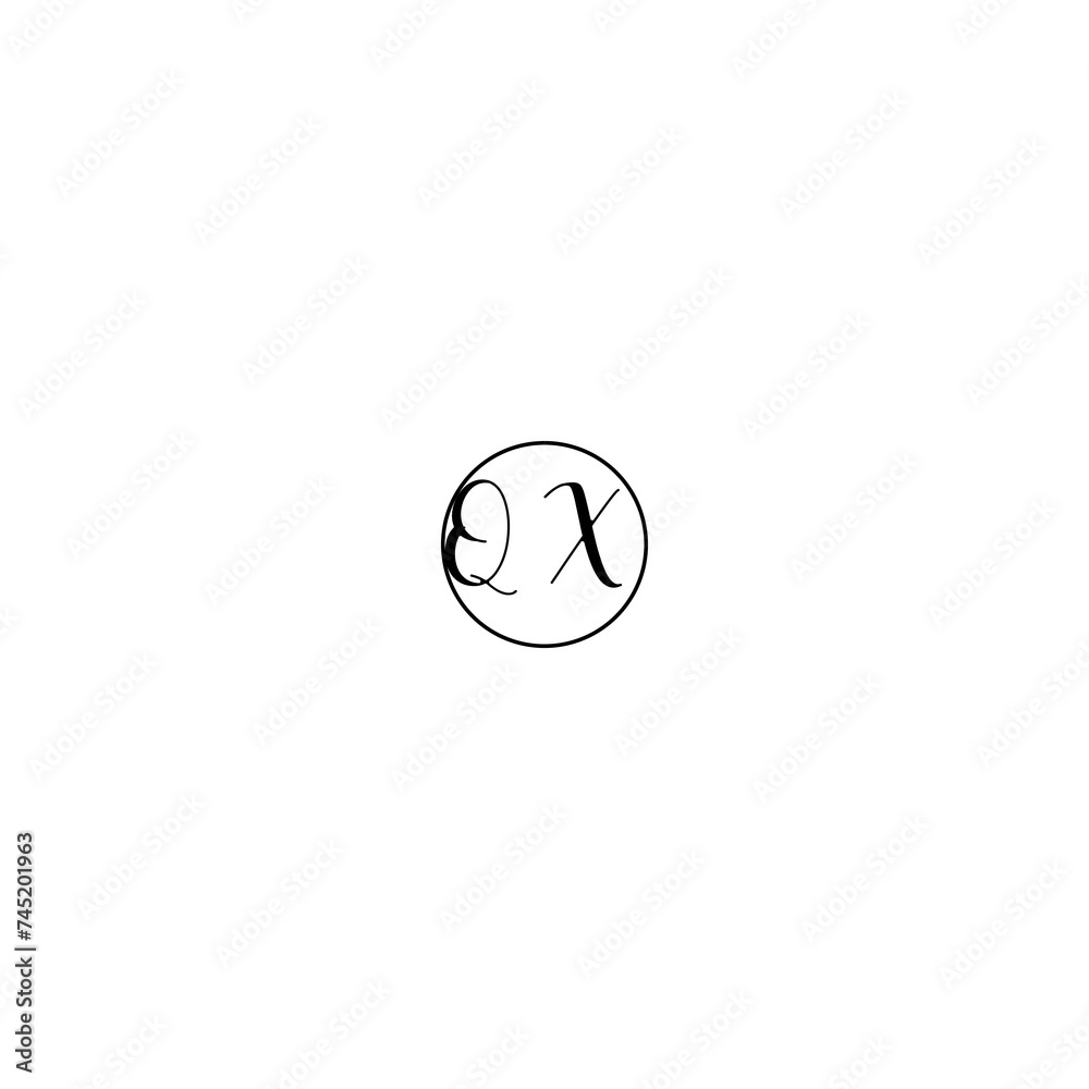 QX black line initial Monogram Logo Design Template QX black line initial Monogram Logo Design Template