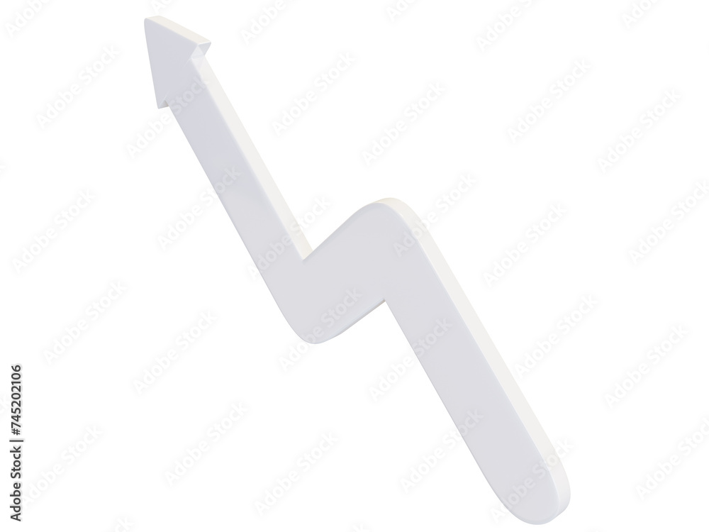 White arrow lightning. 3d render. White arrow lightning. 3d render.