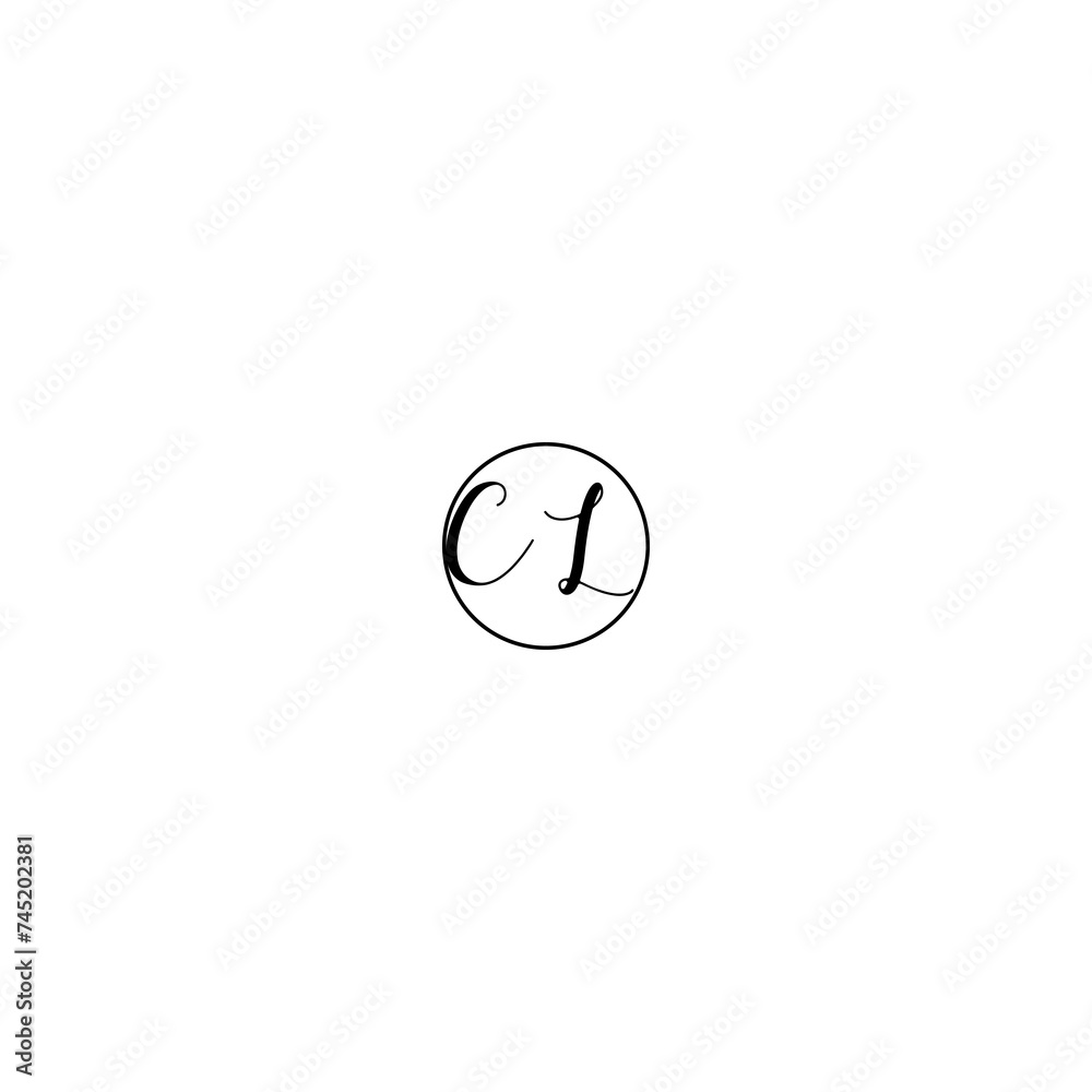 CL black line initial Monogram Logo Design Template CL black line initial Monogram Logo Design Template