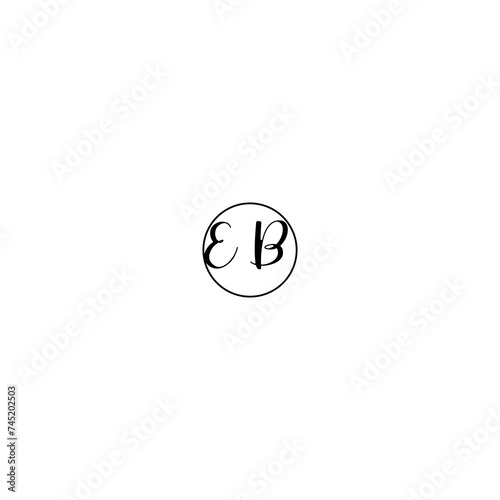 EB black line initial Monogram Logo Design Template