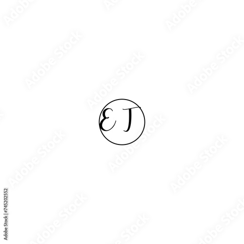 ET black line initial Monogram Logo Design Template