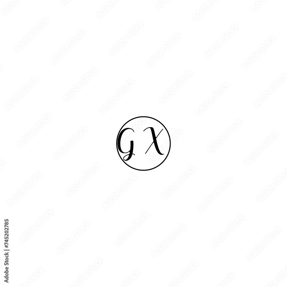 GX black line initial Monogram Logo Design Template GX black line initial Monogram Logo Design Template