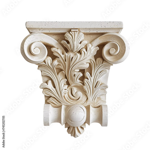 Marble corbel on a transparent background, PNG photo