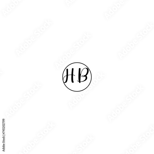 HB black line initial Monogram Logo Design Template