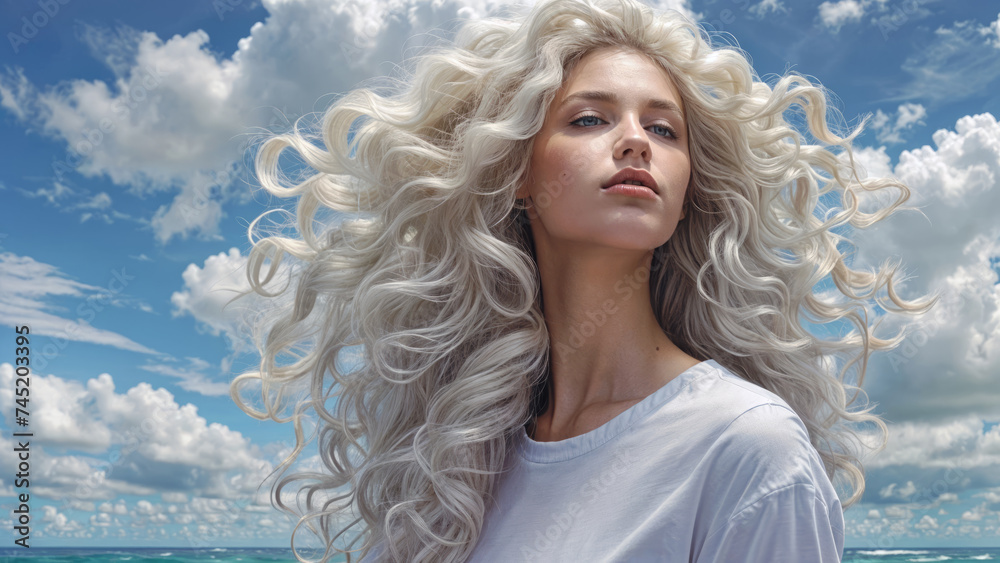 Beautiful blonde woman with long hair Beautiful blonde woman with long hair