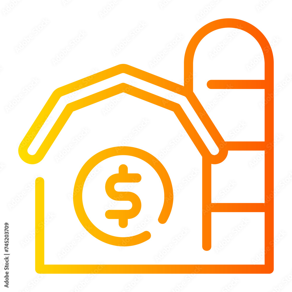 farm house gradient icon farm house gradient icon