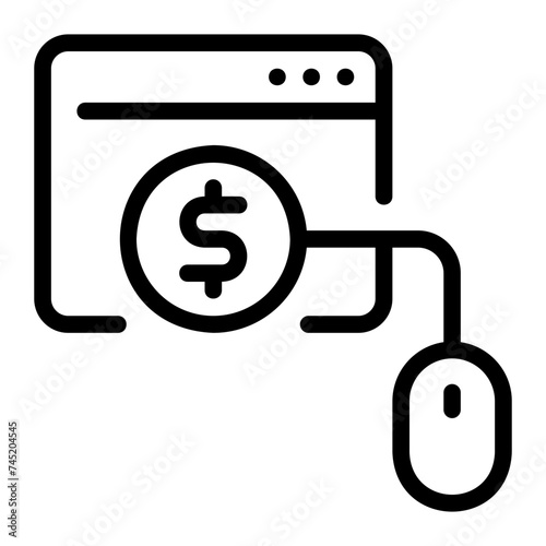 pay per click line icon
