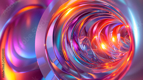 3d illustration of a holographic twirl shape