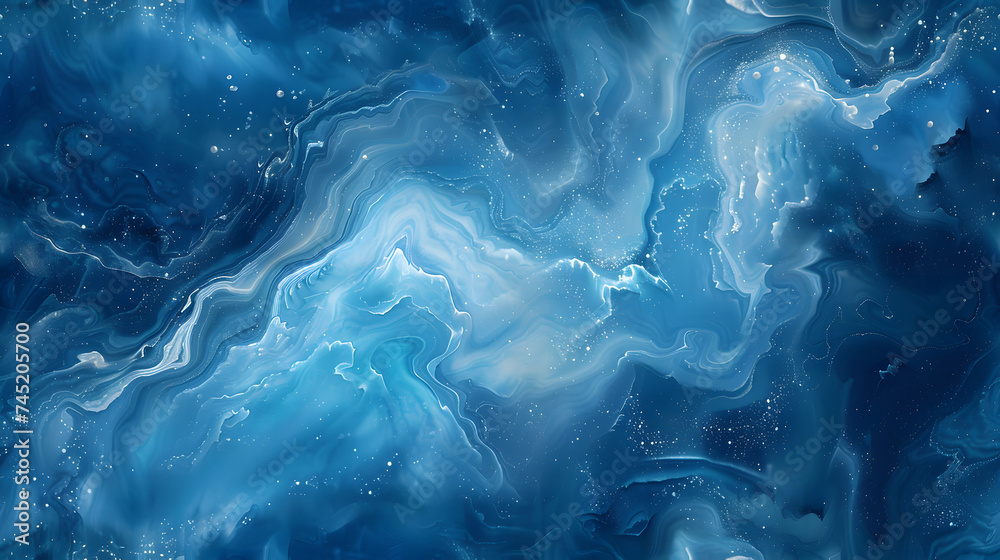 Fototapeta premium Elegant Blue Marble Swirl Background with Cyan Accents for Luxurious Design