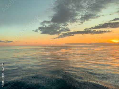 Sunset over the sea