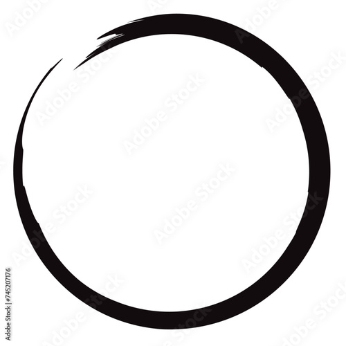 Circle frame border background shape template for decorative grunge doodle element for design illustration