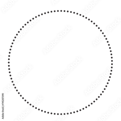 dotted circle line vector
