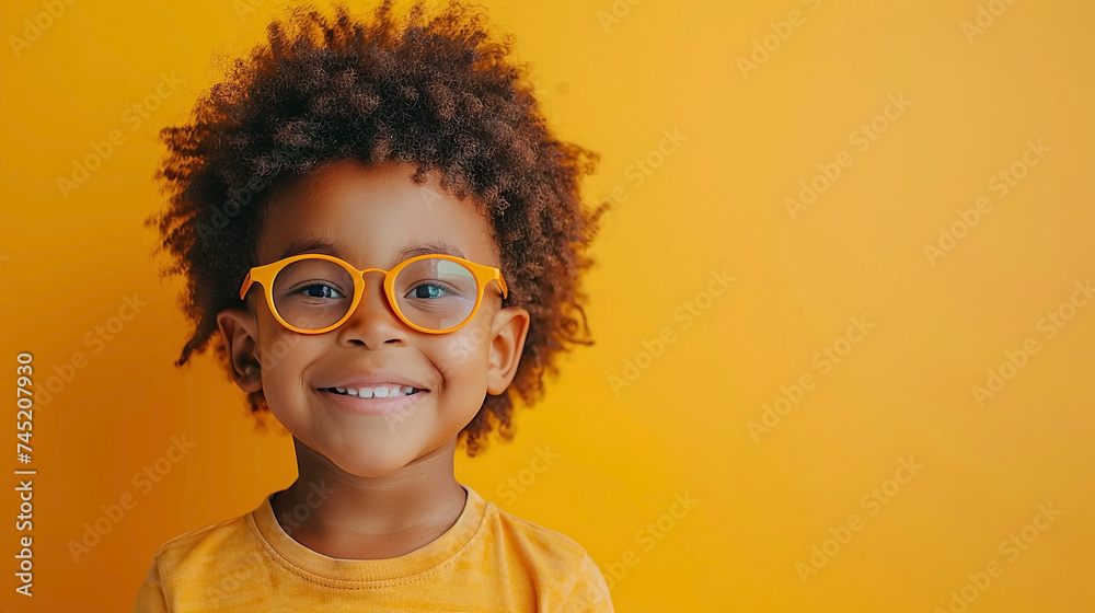 portrait of happy smiling child with glasses. portrait of happy smiling child with glasses.