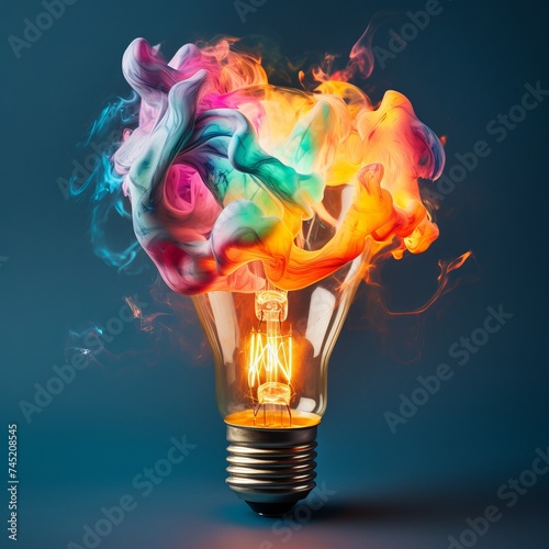 bulb with fire