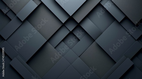 Dark blue color background with geometric shapes, creating a sophisticated wallpaper gradient. This design combines the depth of dark blue with the precision of geometric patterns, AI Generative