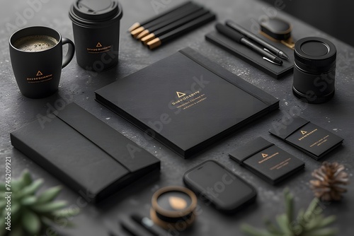 logo design on a clean and modern stationery set