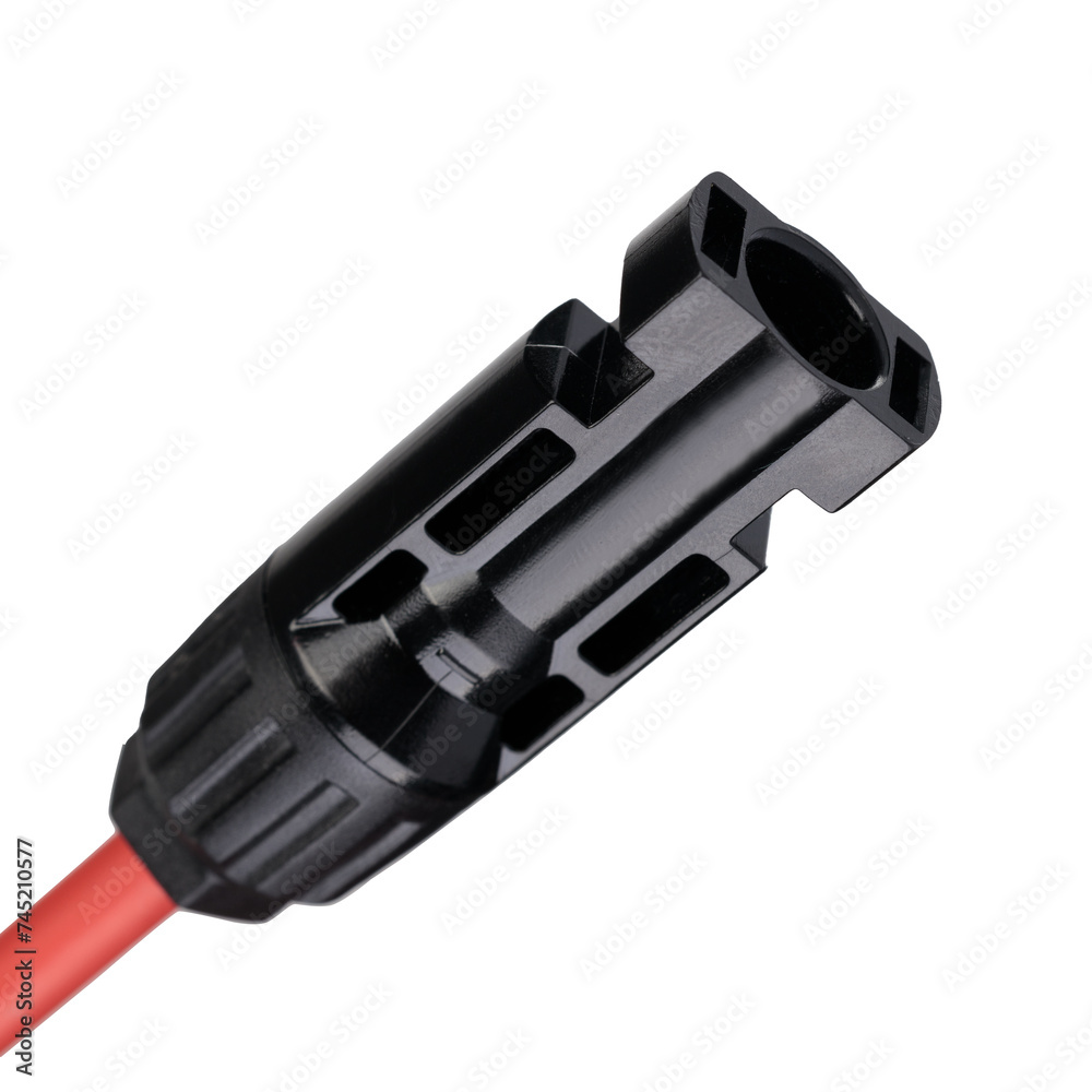 Close-up of Solar Panel MC4 Connector. Female plug Close-up of Solar Panel MC4 Connector. Female plug