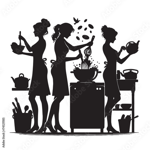 woman in the kitchen vecto