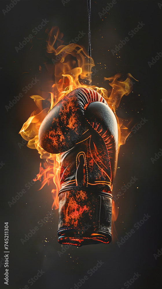 burning boxing glove burning boxing glove
