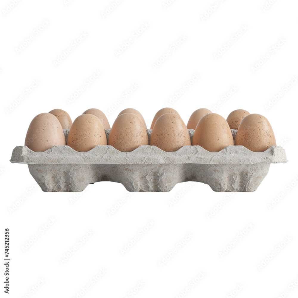 Eggs in carton on transparent background Eggs in carton on transparent background
