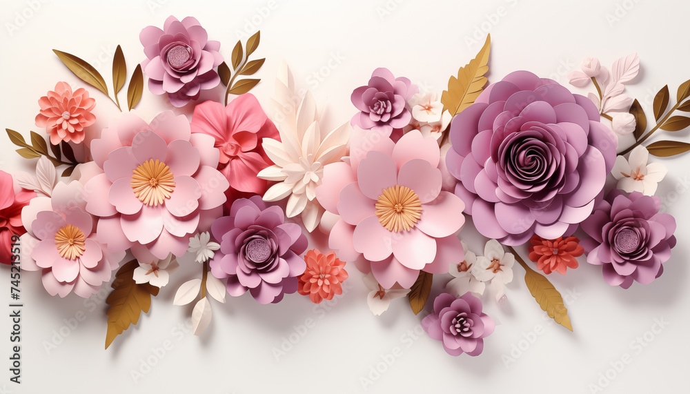frame of flowers on a white background. design for wedding decoration. 