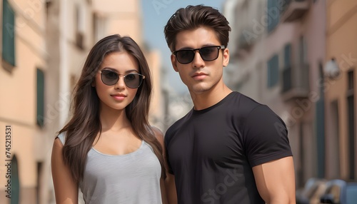 Portrait of couple in sunglasses © Anjum Ilyas