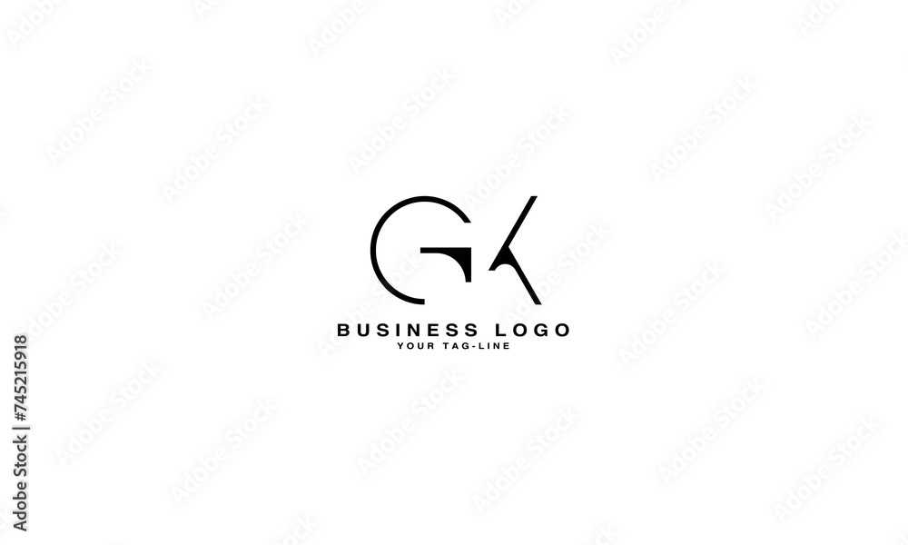 GK, KG, G, K, Abstract Letters Logo Monogram GK, KG, G, K, Abstract Letters Logo Monogram