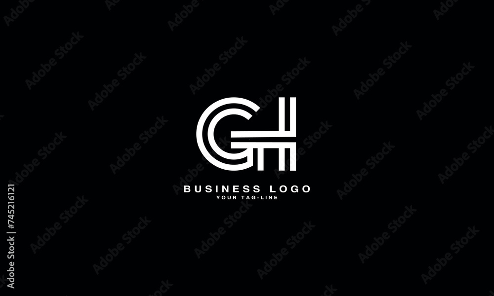 GH, HG, G, H, Abstract Letters Logo Monogram