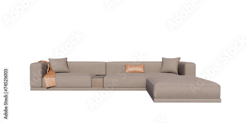 Sofa, Furniture, living room,  isometric sofa, sofa with pillows mockup, top view, font view, side view, isolated,perspective, rendering	
