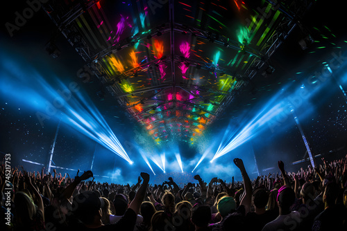 Exhilarating Crowd Enthralling under Neon Lights at the HL Music Festival