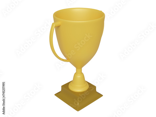 Golden award cup. 3d render