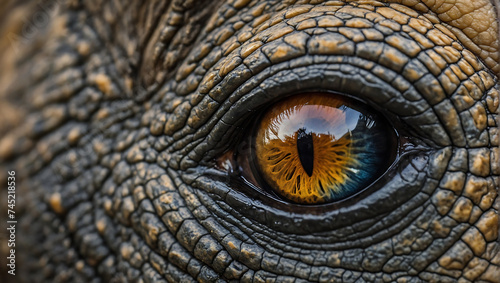 Głębokie Spojrzenie - Oko Słonia w Szczególe #745218536