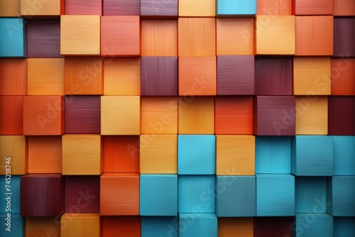 Colorful background of wooden blocks