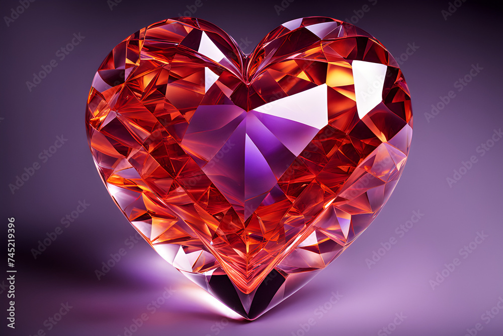 beautiful crystal glass heart