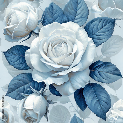 blue roses, rose flower ai generated
