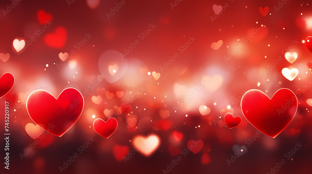 Red hearts shown on the background
