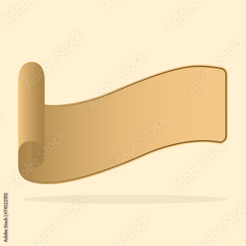 vector text box with paper curved shape for banners, flyers, or similar