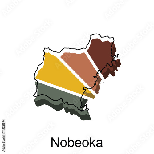 Geometric Style Color Map City of Nobeoka, suitable for your company photo