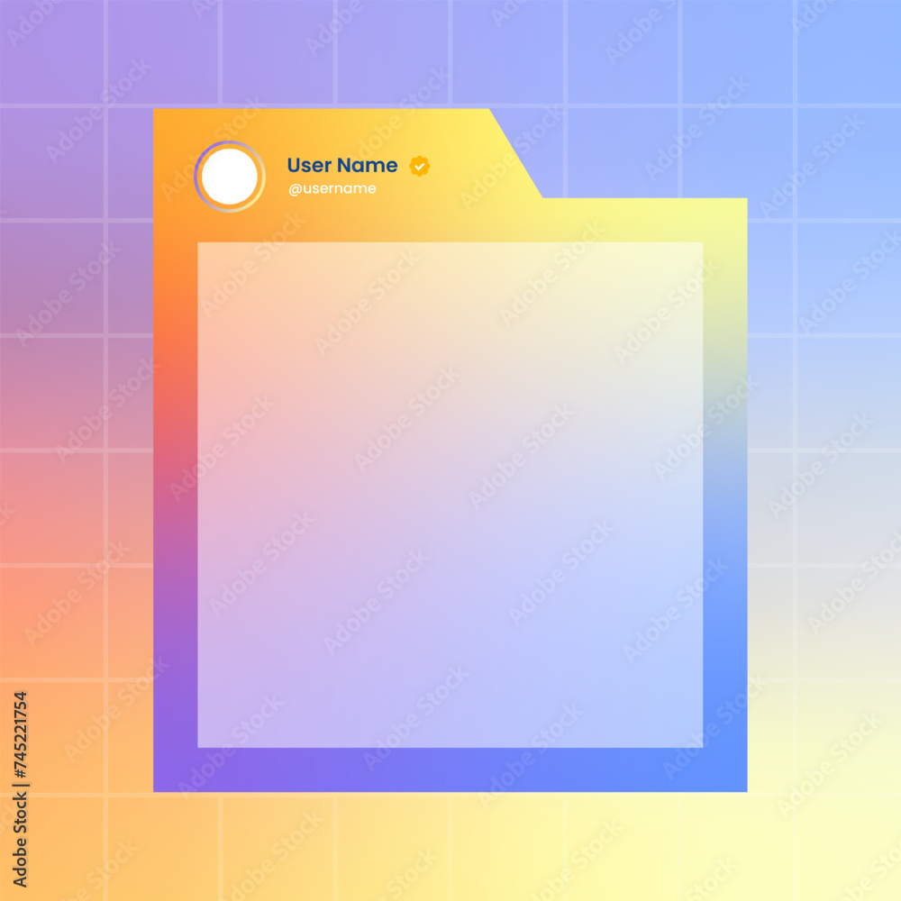 Social media frame isolated template. Colorful social media interface. Social media frame isolated template. Colorful social media interface.