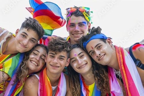LGBTQ Pride gender euphoria. Rainbow loyalty colorful garnet diversity Flag. Gradient motley colored enchantment LGBT rightsparade open love pride community
