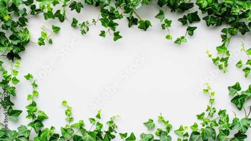 greenery surrounding white background
