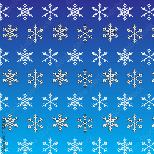 snowflake simple. white snow on blue background . can for wallpaper and decoration, beautiful snowflake. snowflake symbol of winter. Merry christmas day and happy new year celebration