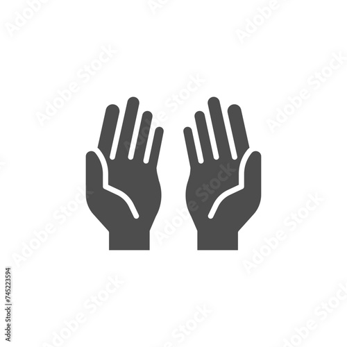 muslim praying hands vector icon