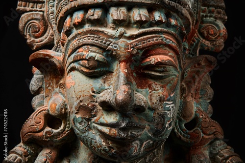 Terracotta Kali statue earthy and rustic reflecting her connection to nature and the cycle of life and death crafted with traditional techniques