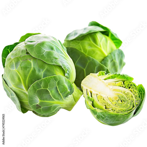 fresh brussel sprouts isolated on transparent background