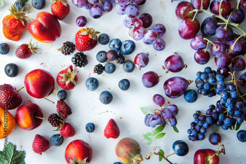 Colorful fruits and berries from the garden