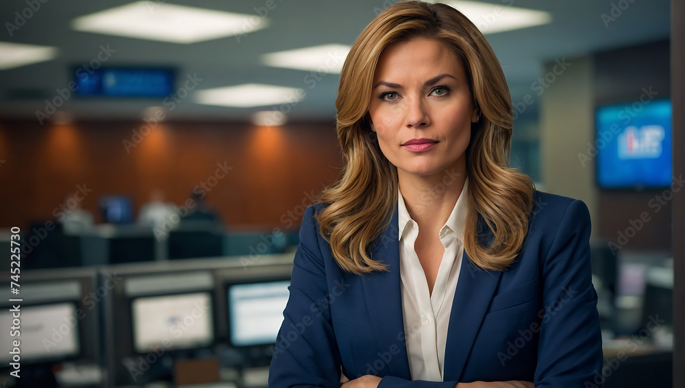 Profesjonalna Prezenterka w Studio Wiadomości