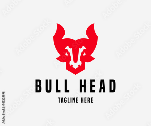 Simple and Modern Bull Head Logo Design for your business