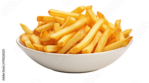 french fries, potato fry isolated on transparent and white background.PNG image