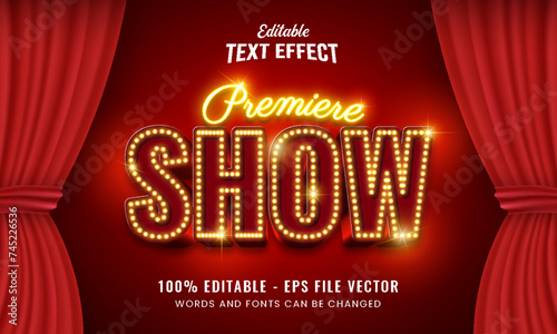 Premiere movie editable text effect Free Vector